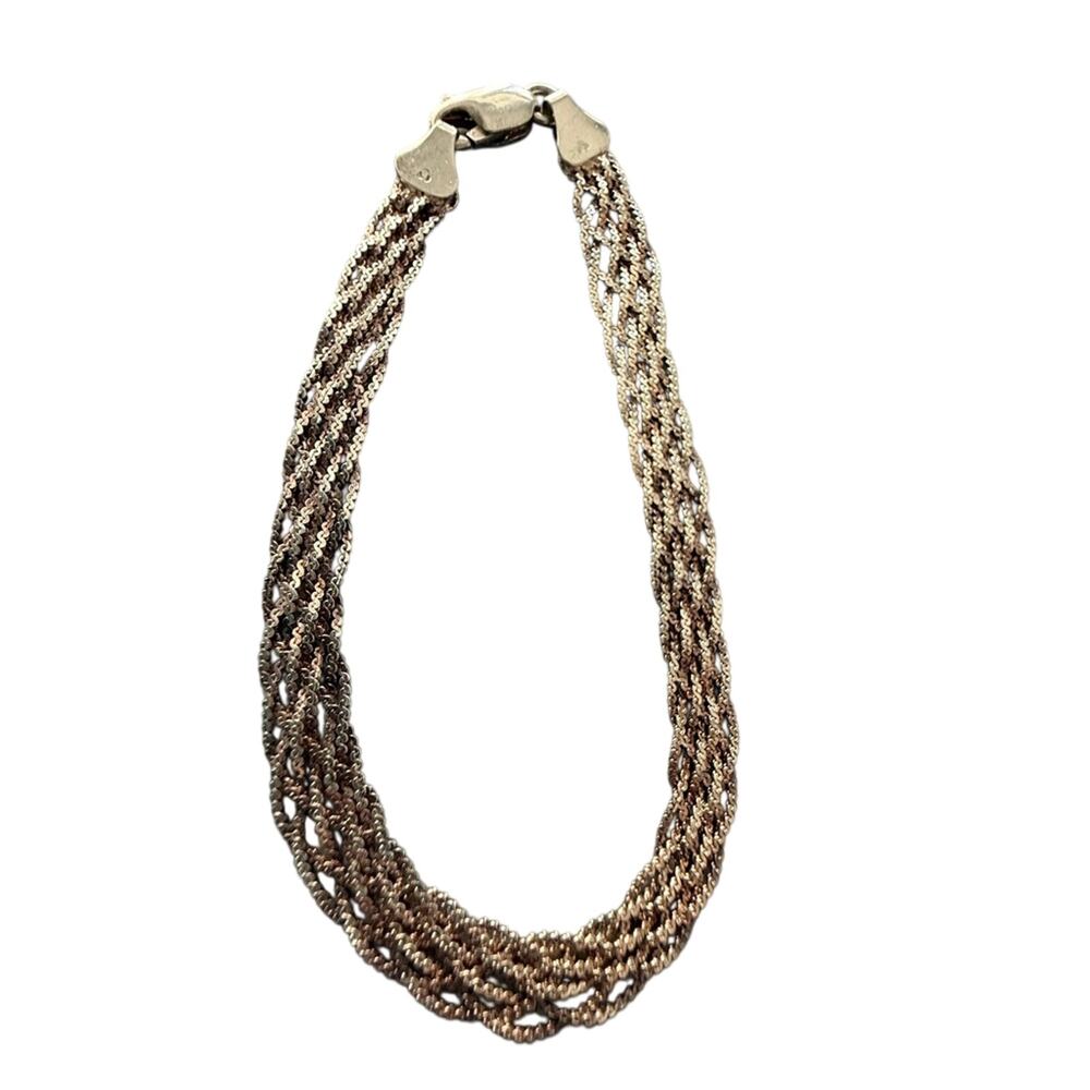 925 Sterling Silver Woven Multi Chain Bracelet